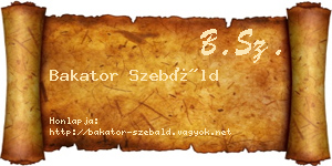 Bakator Szebáld névjegykártya